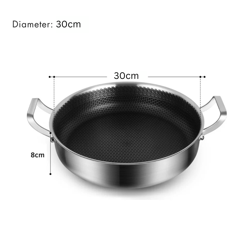 Stainless Steel Non-Stick Honeycomb Deepen Frying Pan (30cm)