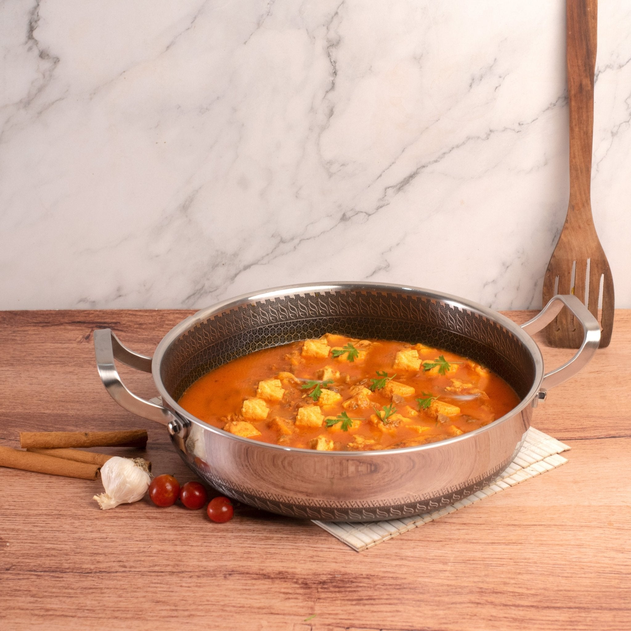 Stainless Steel Non-Stick Honeycomb Deepen Frying Pan (30cm)