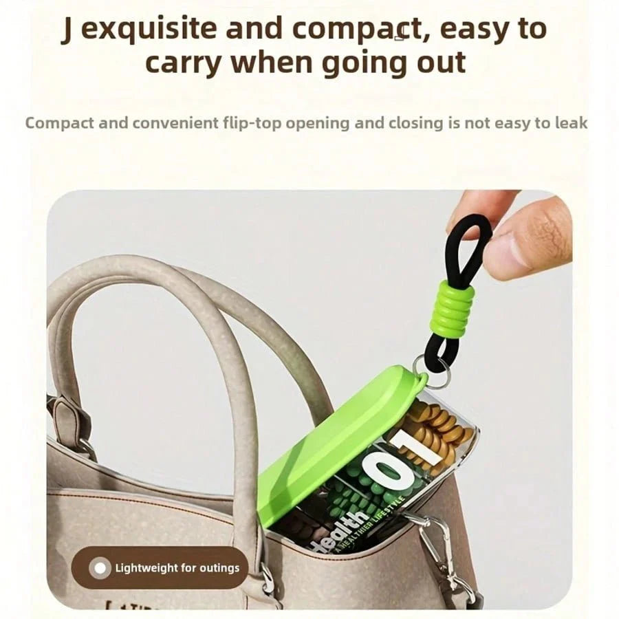 Stylish Portable Pill Box with 4 Compartments
