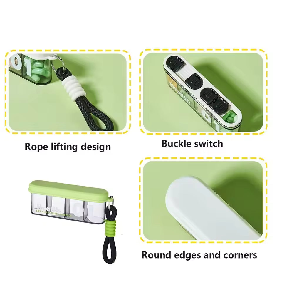Stylish Portable Pill Box with 4 Compartments(Pack of 1)