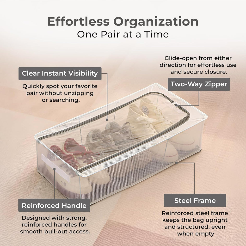 Transparent Under-Bed Shoe Storage Bag