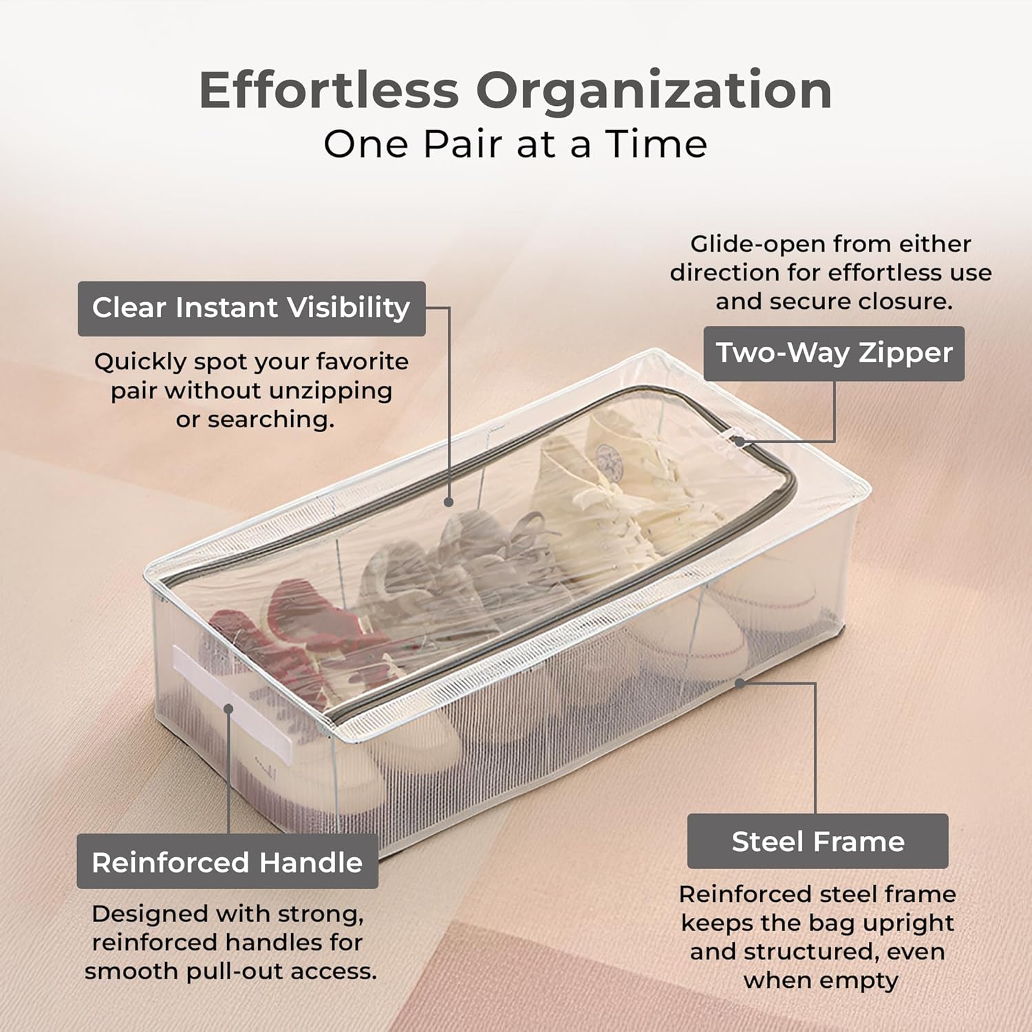 Transparent Under-Bed Shoe Storage Bag