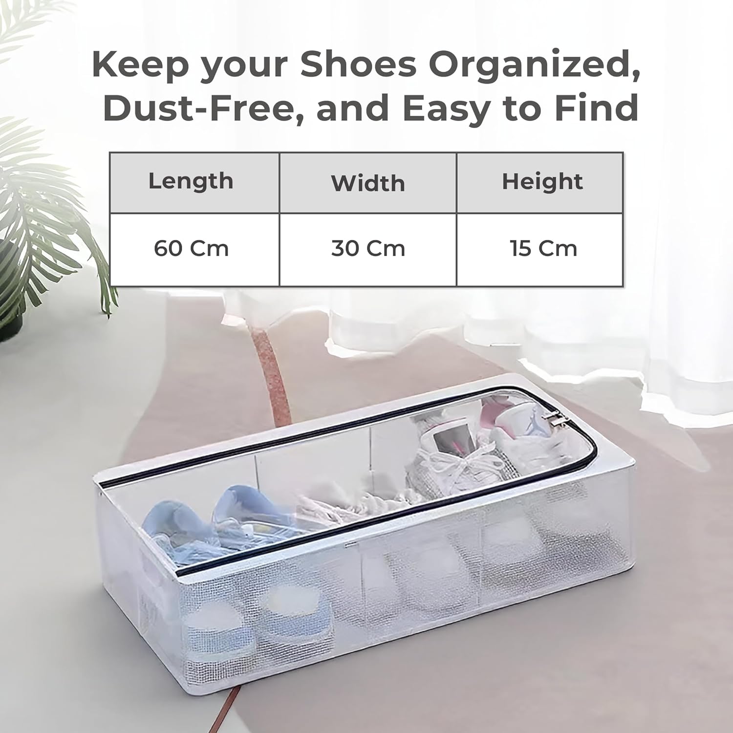 Transparent Under-Bed Shoe Storage Bag