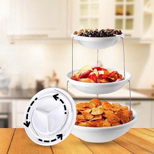 Twist & Fold 3-Tier Foldable Snack & Fruit Stand (38 cm)
