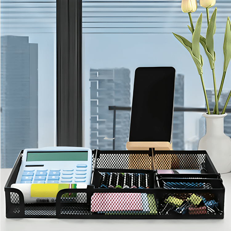 Versatile 6-Compartment Desk Drawer Organizer