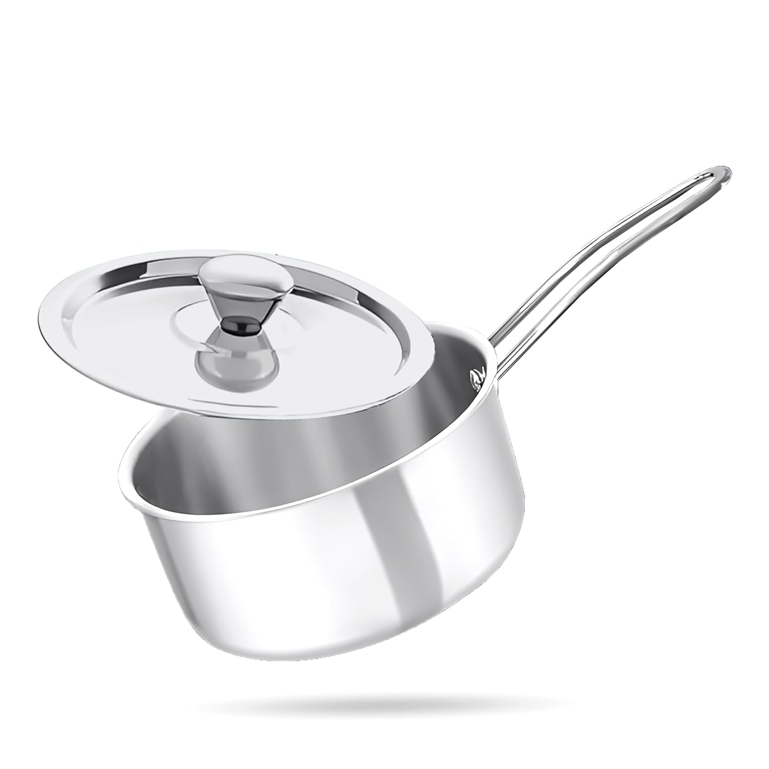 Versatile Tri-Ply Stainless Steel Saucepan with Lid(16cm)