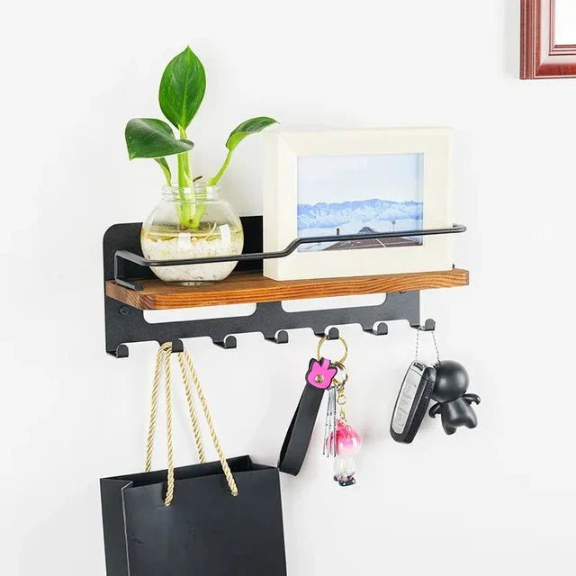 Wall Mounted Key Organizer with Storage Shelf