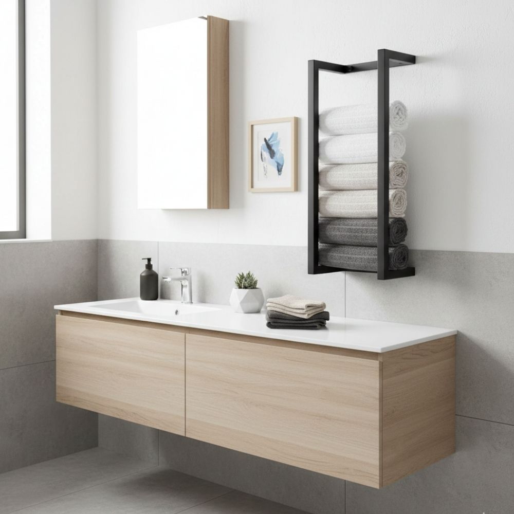 Wall-Mounted Bathroom Towel Storage Rack