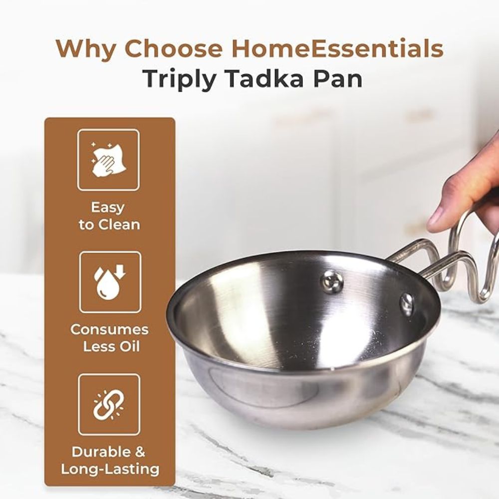 Stainless Steel Spice Tempering Pan with Handle – 12cm