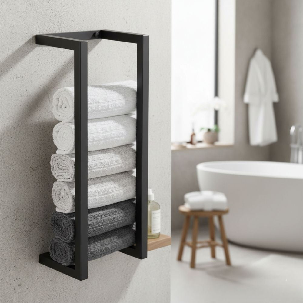 Wall-Mounted Bathroom Towel Storage Rack