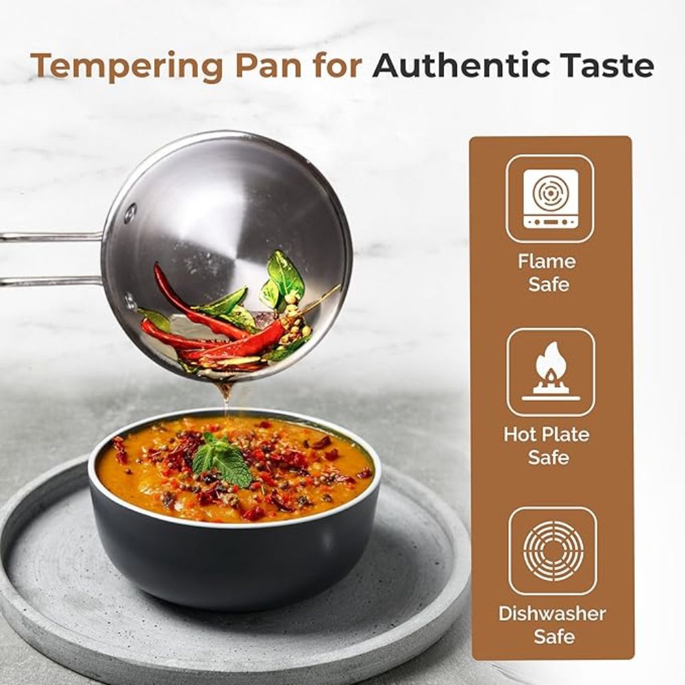 Stainless Steel Spice Tempering Pan with Handle – 12cm
