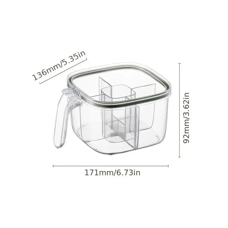 4 Compartments Sealed Seasoning Box