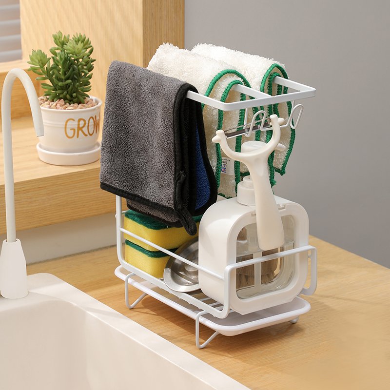 Wall-Mounted Bathroom Organizer Rack with Hooks & Storage Shelf