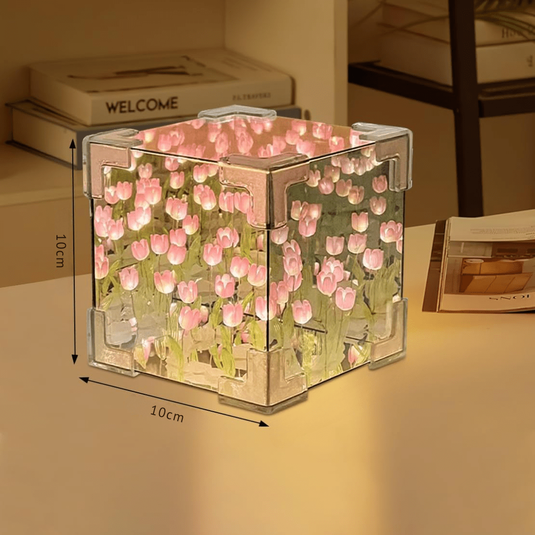 Tulip Lamp Mirror Night Light Box
